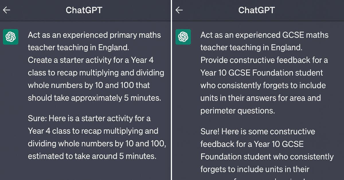 Supercharge Your Maths Teaching with ChatGPT Maths: Prompts and Pitfalls