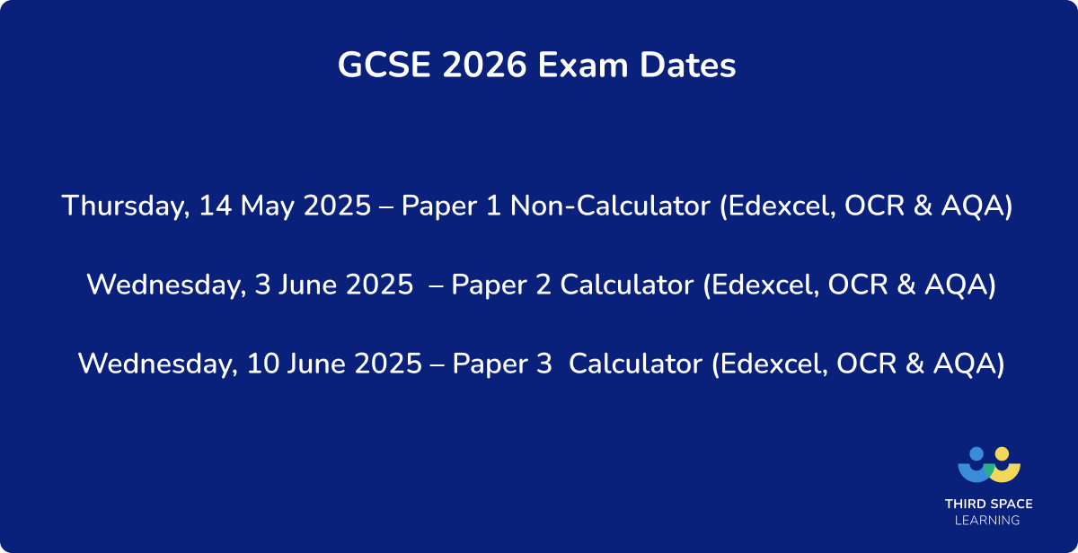 GCSE maths exam dates 2026 