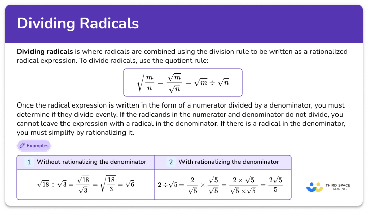 Dividing radicals