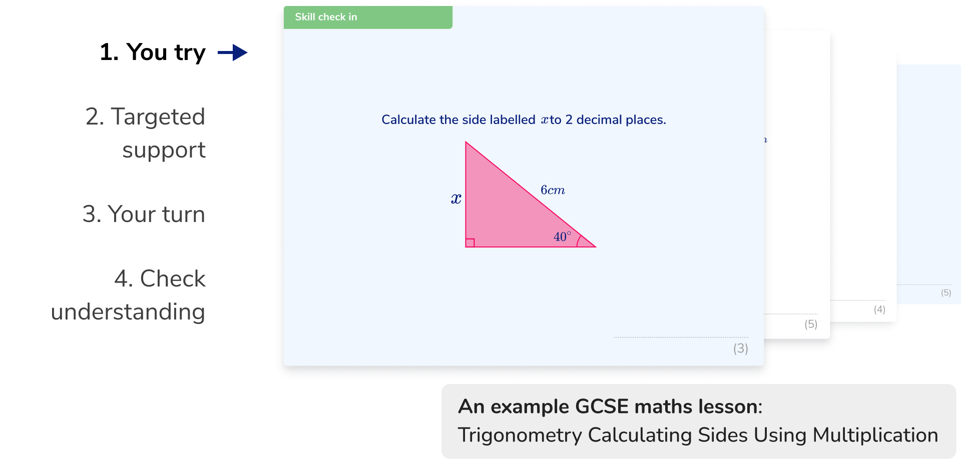 Structured, scaffolded GCSE maths lessons
