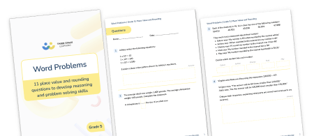 Word Problems Grade 5 Place Value and Rounding