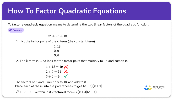 How to factor quadratic equations