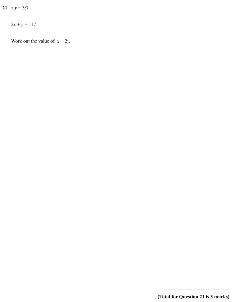 sample question algebra - higher 