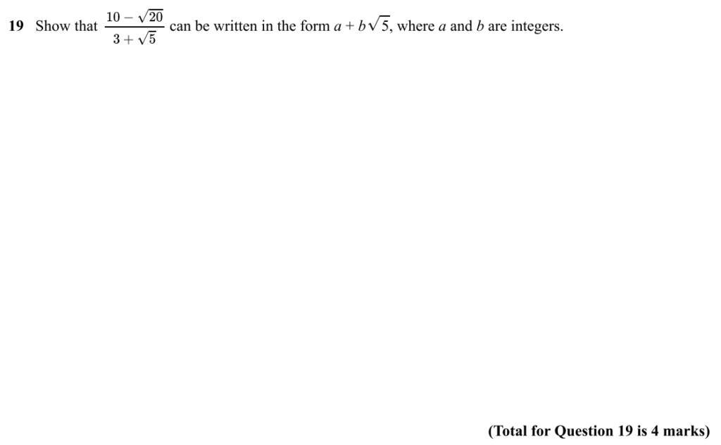 sample question number - higher 