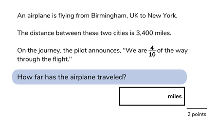 multistep worded problem for 5th graders calculating distance using fractions