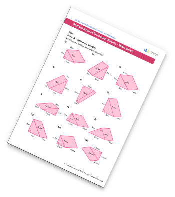 Surface Area Of A Triangular Prism Worksheet